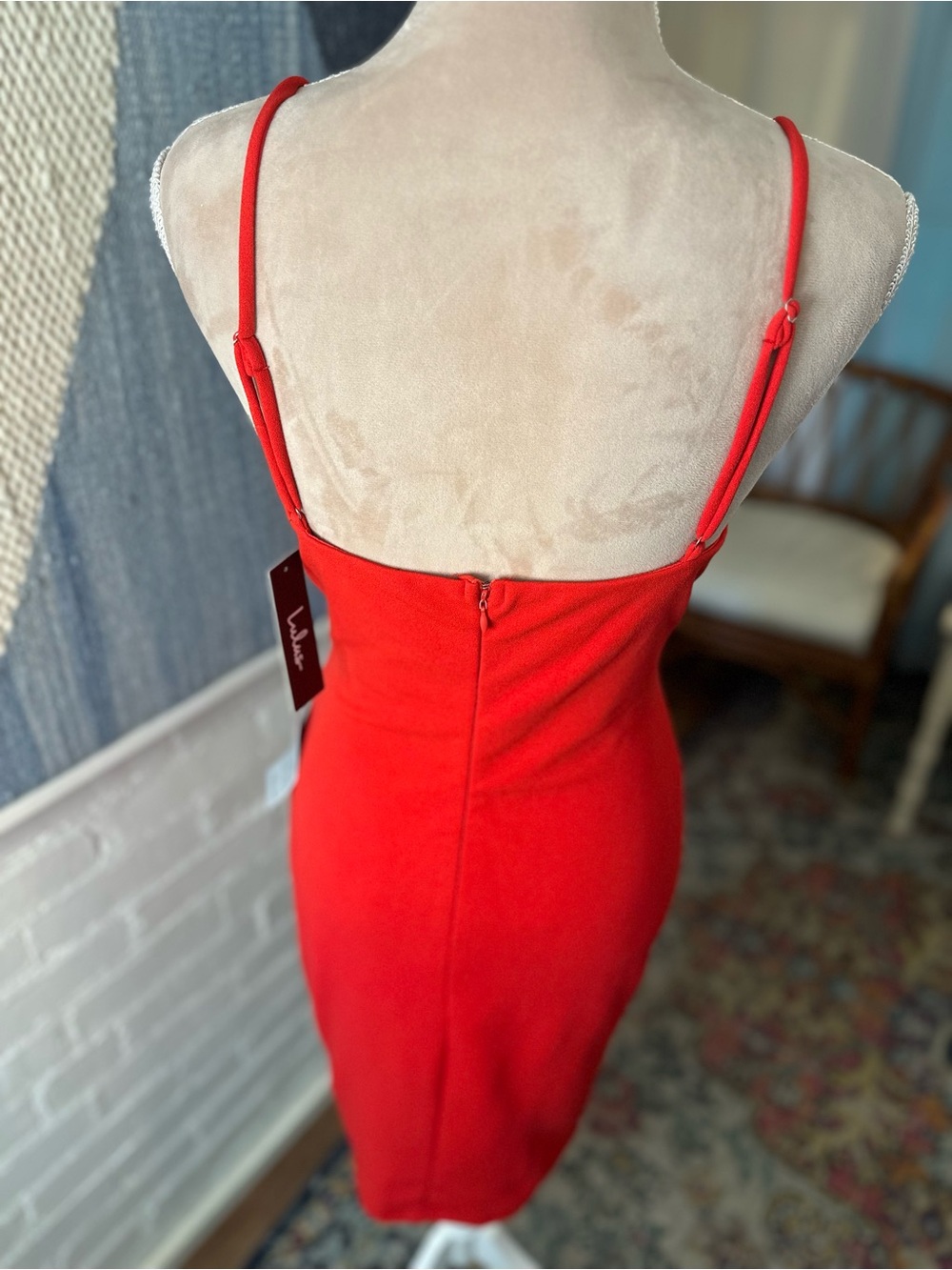 NWT Lulu's Red Faux Wrap Cocktail Dress - Picture 11 of 16